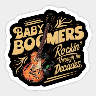 "Retro Riffs: Baby Boomers Rockin' the Decades" Sticker